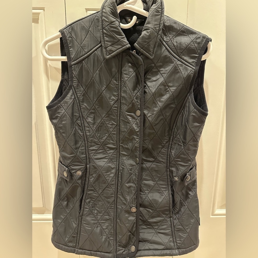 Barbour Quilted Diamond Fleece Lined Zip Snap Button Gilet Waistcoat Vest 4